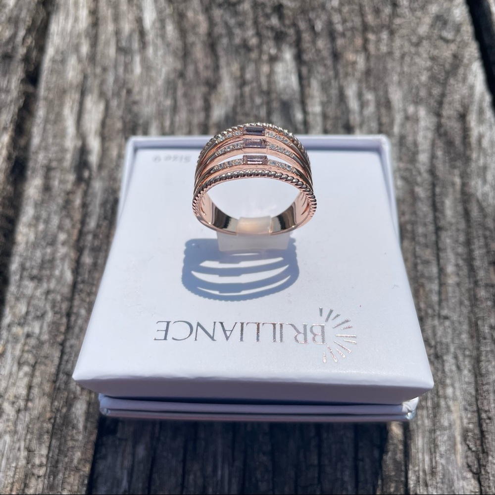 7, 8, 9 NWT brilliant genuine crystal rose gold plated ring - Picture 8 of 12